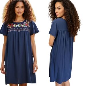 MODCLOTH Peace & Lovely Embroidered Shift Dress - Size XL